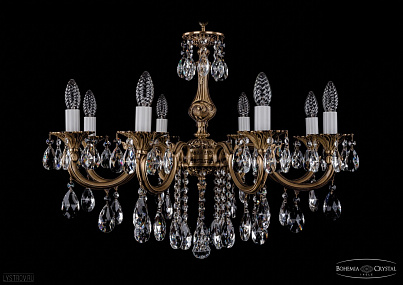 Литая подвесная люстра с хрусталем Bohemia IVELE Crystal 1702/8/265/B/FP