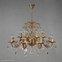 Люстра большая AMBIENTE Alicante 8888/8+8 AB Leaf Crystal