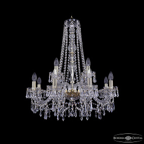Хрустальная подвесная люстра Bohemia IVELE Crystal 1403/8+4/240/h-76 G