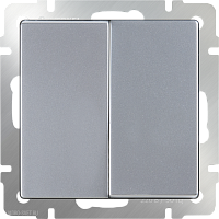 Выключатель двухклавишный проходной (серебряный) Werkel WL06-SW-2G-2W