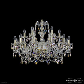 Большая хрустальная люстра Bohemia IVELE Crystal 1411/12+6/300 G K801