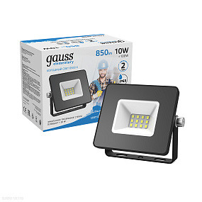 Прожектор Gauss светодиодный 10W COB IP65 6500К черный