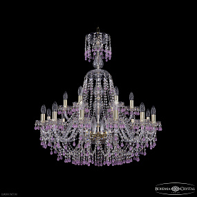 Большая хрустальная люстра Bohemia IVELE Crystal 1410/12+6/300/XL-95 G V7010