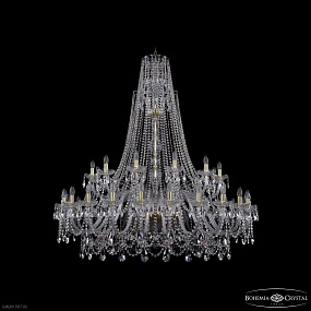Большая хрустальная люстра Bohemia IVELE Crystal 1411/24+12/530/XL-152 G