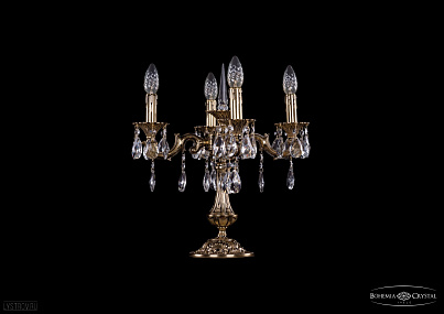 Литая настольная лампа с хрусталем Bohemia IVELE Crystal 7001/4/125-45/A/GB