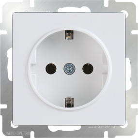 Розетка с заземлением (белая) Werkel WL01-SKG-01-IP20
