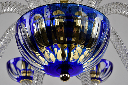 Хрустальная подвесная люстра Bohemia IVELE Crystal 1308/10/240 G Cl/Clear-Blue/H-1H