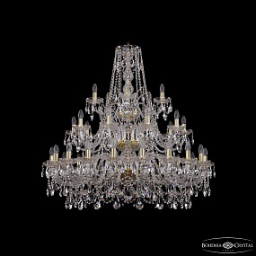 Большая хрустальная люстра Bohemia IVELE Crystal 1411/20+10+5/400/3d G