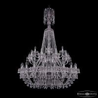 Большая хрустальная люстра Bohemia IVELE Crystal 1410/20+10+5/400/XL-160/2d Ni V0300