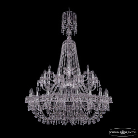 Большая хрустальная люстра Bohemia IVELE Crystal 1410/20+10+5/400/XL-160/2d Ni V0300