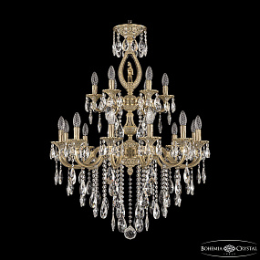 Большая хрустальная люстра Bohemia Ivele Crystal Verona 72401/12+6/250/2d B FP FH1M