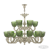 Большая люстра Bohemia Ivele Crystal Florence 71101/12+6/300/2d NW P1 U Clear-Green/H-1J