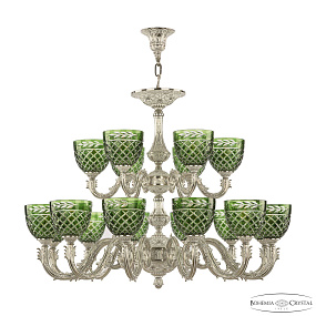 Большая люстра Bohemia Ivele Crystal Florence 71101/12+6/300/2d NW P1 U Clear-Green/H-1J