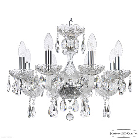 Хрустальная подвесная люстра Bohemia IVELE Crystal 117/8/165 Ni