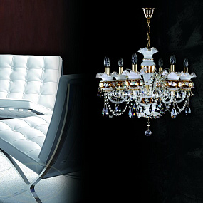 Люстра подвесная ARTGLASS ESMERALDA VI. FULL CUT WHITE