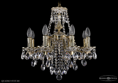 Литая подвесная люстра с хрусталем Bohemia IVELE Crystal 1771/8/150/B/GW