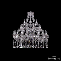Большая хрустальная люстра Bohemia IVELE Crystal 1413/20+10+5/360/3d Ni