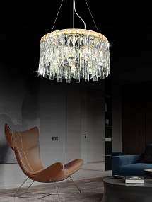Хрустальная подвесная светодиодная люстра Lumina Deco Adelfia DDP 9883-80D