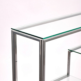 Консольный столик с полкой в прихожую AllConsoles  1012-CS clear