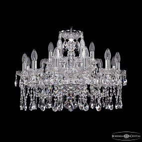 Большая хрустальная люстра Bohemia IVELE Crystal 1413/12+6/220 Ni