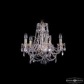 Хрустальная подвесная люстра Bohemia IVELE Crystal 1411/5/160/G/Leafs
