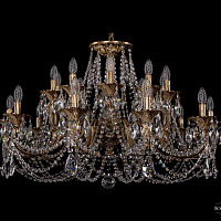 Литая подвесная люстра с хрусталем Bohemia IVELE Crystal 1702/10+10/335+150/C/FP