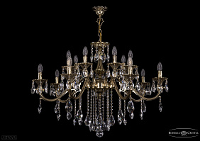 Литая подвесная люстра с хрусталем Bohemia IVELE Crystal 1703/14/360/B/GB