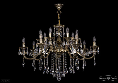 Литая подвесная люстра с хрусталем Bohemia IVELE Crystal 1703/14/360/B/GB