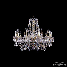 Хрустальная подвесная люстра Bohemia IVELE Crystal 1411/10/240/G/Leafs