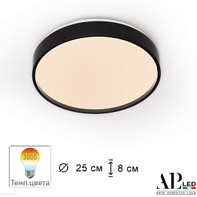 Потолочный светодиодный светильник APL LED Toscana 3315.XM302-1-267/12W/3K Black