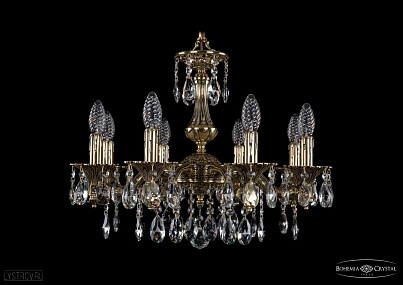 Литая подвесная люстра с хрусталем Bohemia IVELE Crystal 1710/8/160/A/GB