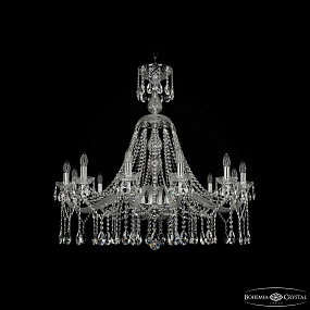 Большая хрустальная люстра Bohemia IVELE Crystal 1413/12/360/XL-100 Ni
