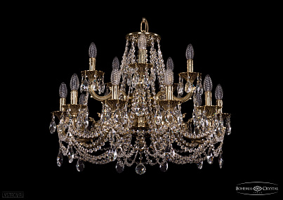 Литая подвесная люстра с хрусталем Bohemia IVELE Crystal 1722/10+5/265/C/GB
