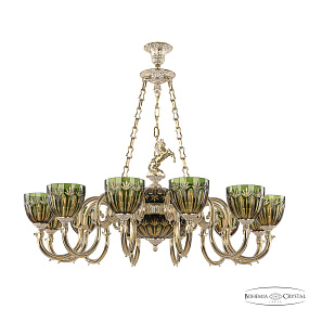 Большая люстра Bohemia Ivele Crystal Verona 72003P/12/300 GW P1 U Amber-Green/H-1I FH1B