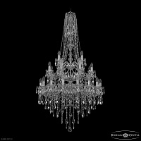 Хрустальная подвесная люстра Bohemia IVELE Crystal 1415/16+8+4/300/h-155/3d Ni