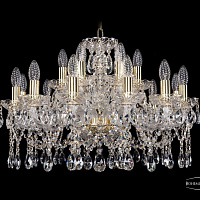 Хрустальная подвесная люстра Bohemia IVELE Crystal 1413/12+6/220/G