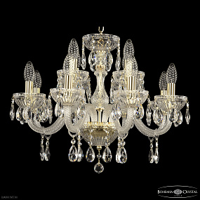 Хрустальная подвесная люстра Bohemia IVELE Crystal 5417/8+4/195 G Clear/M-1G