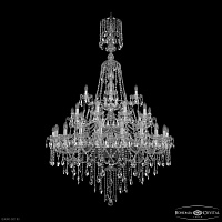Большая хрустальная люстра Bohemia IVELE Crystal 1415/20+10+5/400/XL-180/3d Ni