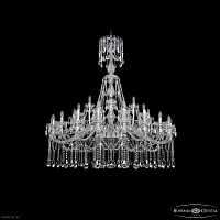 Большая хрустальная люстра Bohemia IVELE Crystal 1413/20+10+5/530/XL-160 Ni