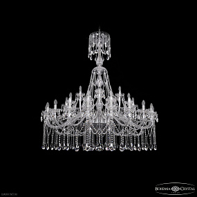 Большая хрустальная люстра Bohemia IVELE Crystal 1413/20+10+5/530/XL-160 Ni