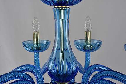 Хрустальная подвесная люстра Bohemia IVELE Crystal 1311/10/200 G Aq/Aquamarime/M-1H