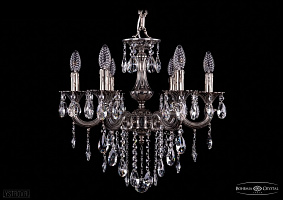 Литая подвесная люстра с хрусталем Bohemia IVELE Crystal 1701/6/181/B/NB