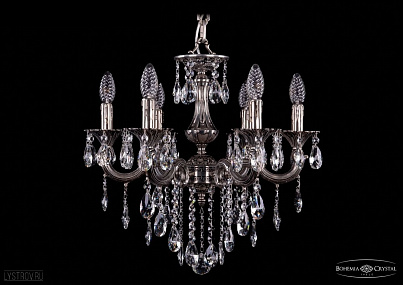 Литая подвесная люстра с хрусталем Bohemia IVELE Crystal 1701/6/181/B/NB