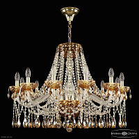 Хрустальная подвесная люстра Bohemia IVELE Crystal 5413/12/300 G Amber/M-1F K721