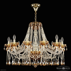 Хрустальная подвесная люстра Bohemia IVELE Crystal 5413/12/300 G Amber/M-1F K721