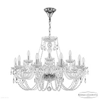 Большая хрустальная люстра Bohemia IVELE Crystal 101/10+5/300 Ni