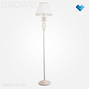 Торшер Eurosvet Amelia 10073/1 белый с золотом/прозрачный хрусталь Strotskis