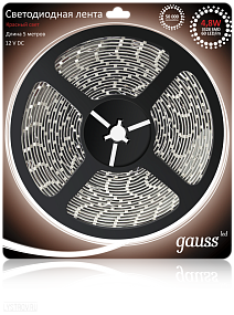 Светодиодная лента GAUSS 4.8 Вт/м 3528 SMD красный цвет