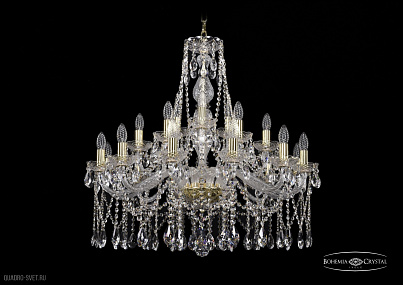 Хрустальная подвесная люстра Bohemia IVELE Crystal 1413/12+6+3/300/G
