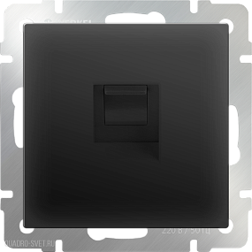 Телефонная розетка  RJ-11  (черный матовый) Werkel WL08-RJ-11